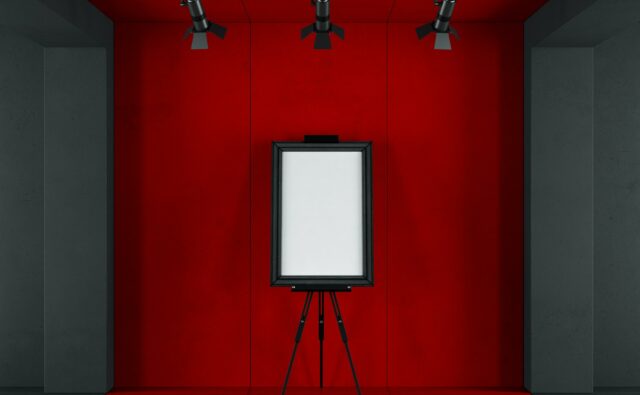 Red and black minimalist art gallery